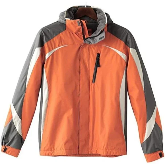 CHAPS MEN'S WATER RESISTANT FLEECE-LINED‎ HOODED JACKET /COAT LG NWT